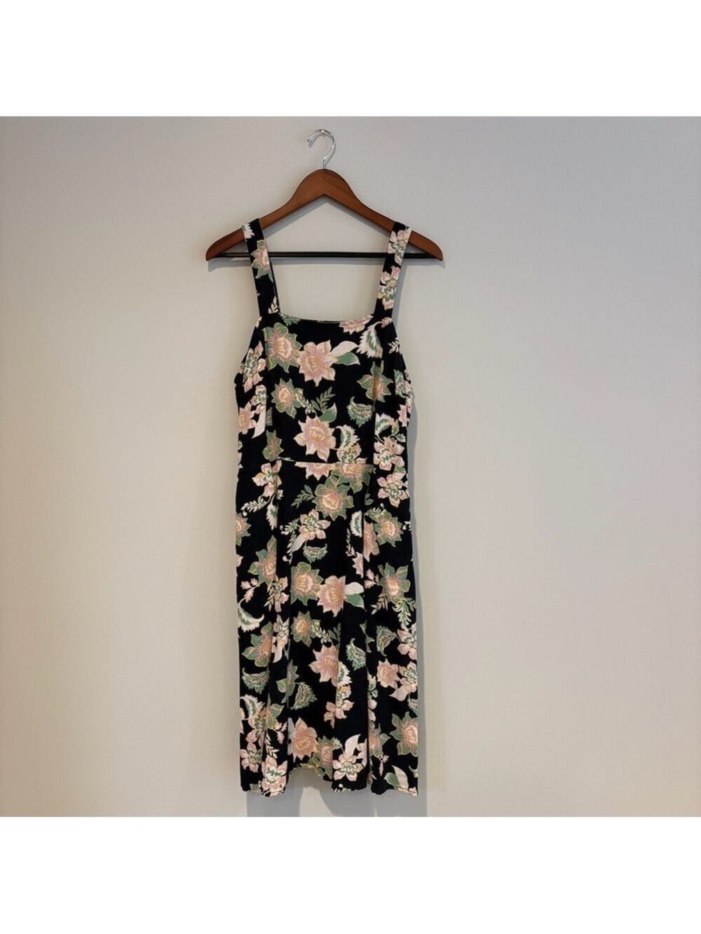Who What Wear Floral Black Dress Size XL